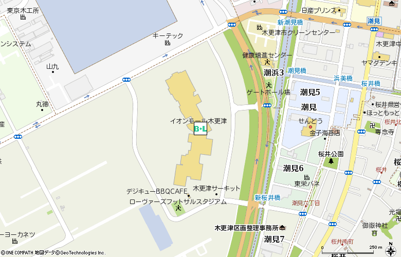 アイシティ　イオンモール木更津店付近の地図